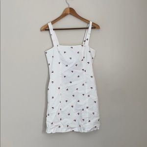 Linen cherry print dress